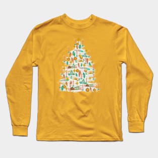 Mid Mod mini house collection tree Long Sleeve T-Shirt